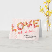 Ik hou van je, mam | Eenvoudige typografische Moed Kaart (Gele Bloem)