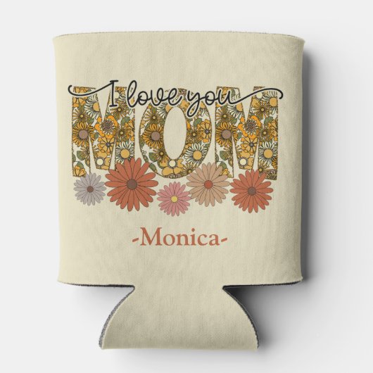 Ik hou van je Mam  Flowers Blikjeskoeler (Achterkant)