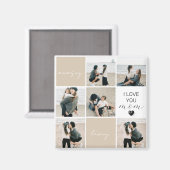 Ik hou van je, mam | Fotocollage | Mocha Magneet (Voorkant / Achterkant)