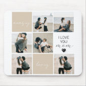 Ik hou van je, mam | Fotocollage | Mocha Muismat (Voorkant)