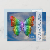 Ik hou van je, mam | Rainbow Butterfly voor Moeder Briefkaart (Voorkant / Achterkant)