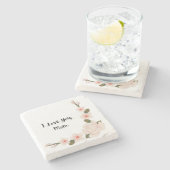 Ik hou van je, mam stenen onderzetter (Zijkant)