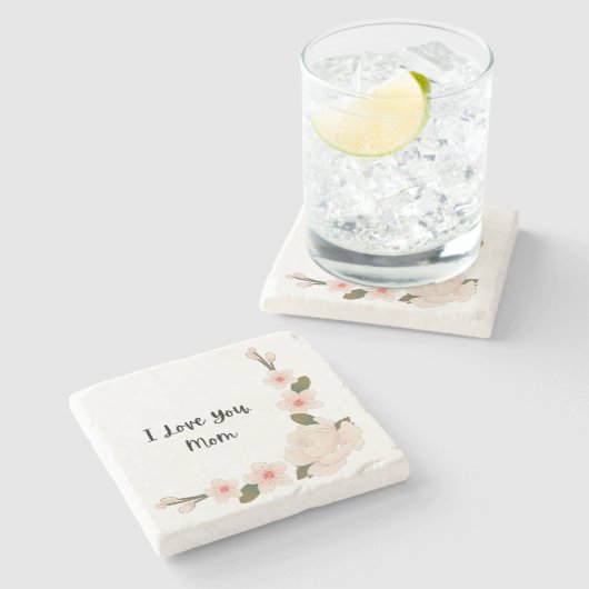 Ik hou van je, mam stenen onderzetter (Zijkant)