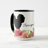 Ik hou van je mama! | Afro Puffs Girl | MOEDERDAG Mok (Voorkant links)