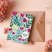 Ik hou van je, mama botanische illustratie feestdagenkaart