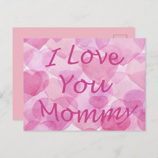 Ik hou van je mama briefkaart (Voorkant / Achterkant)