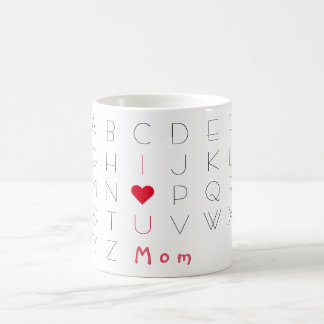 Ik hou van je mama Cute ABCD Moederdag Birthday Te Koffiemok