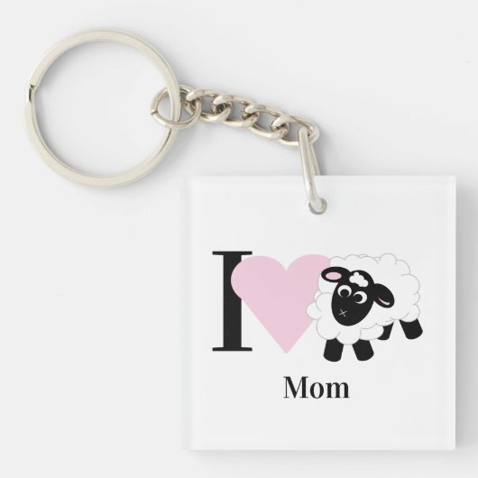 Ik hou van je mama Cute Name Cartoon Sleutelhanger (voorkant)