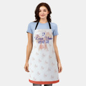 Ik hou van je mama Cute Ribbon Paars Oranje Peach Schort (Gedragen)