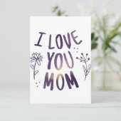 Ik hou van je mama Floral Moederdag Gift Ideeën Bedankkaart (Staand voorkant)