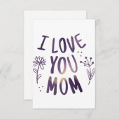 Ik hou van je mama Floral Moederdag Gift Ideeën Bedankkaart (Voorkant / Achterkant)