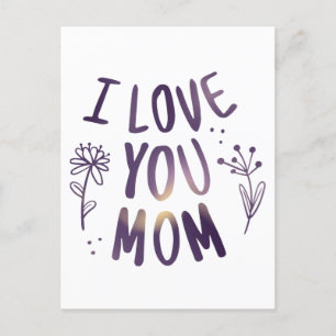 Ik hou van je mama Floral Moederdag Gift Ideeën Briefkaart