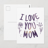 Ik hou van je mama Floral Moederdag Gift Ideeën Briefkaart (Voorkant / Achterkant)