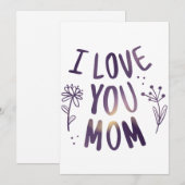 Ik hou van je mama Floral Moederdag Gift Ideeën Feestdagenkaart (Voorkant / Achterkant)