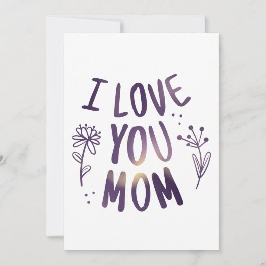 Ik hou van je mama Floral Moederdag Gift Ideeën Kaart (Voorkant)