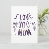 Ik hou van je mama Floral Moederdag Gift Ideeën Kaart (Staand voorkant)