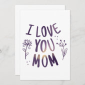 Ik hou van je mama Floral Moederdag Gift Ideeën Kaart (Voorkant / Achterkant)