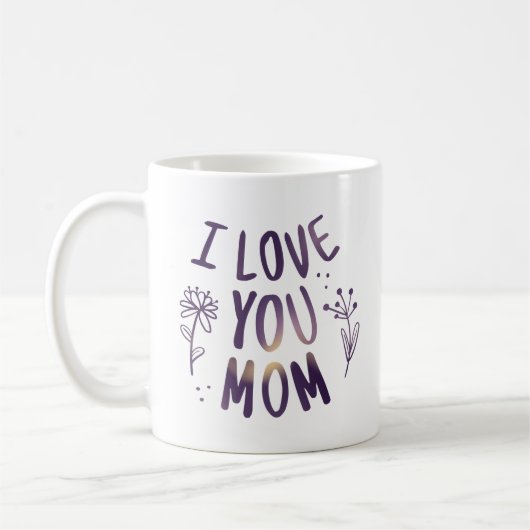Ik hou van je mama Floral Moederdag Gift Ideeën Koffiemok (Links)