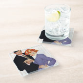 Ik hou van je, mama Girl 2 Glazen Onderzetter (Schuin)