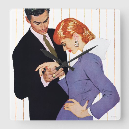 Ik hou van je, mama Girl 2 Vierkante Klok (Voorkant)