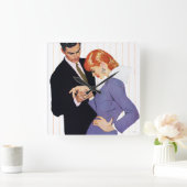 Ik hou van je, mama Girl Vierkante Klok (Huis)