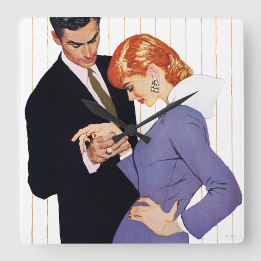 Ik hou van je, mama Girl Vierkante Klok (Voorkant)