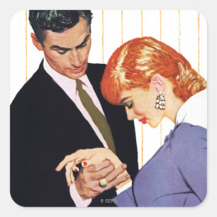 Ik hou van je, mama Girl Vierkante Sticker