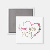 Ik hou van je mama Glitter Heart Magneet (Voorkant / Achterkant)
