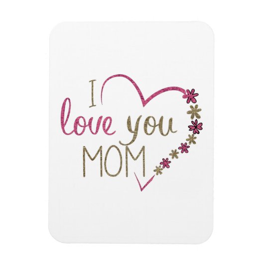 Ik hou van je mama Glitter Heart Magneet (Verticaal)