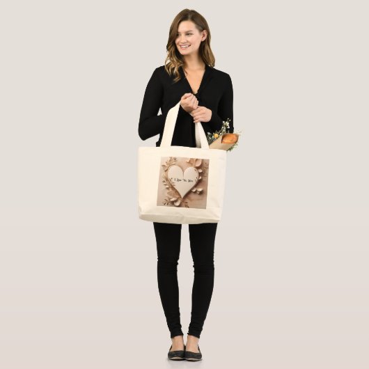 Ik hou van je mama grote tote bag (Voorkant (model))