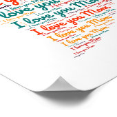 Ik hou van je mama Heart Word Art Moederdag Poster (Hoek)