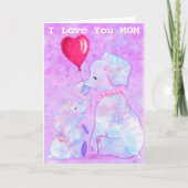 Ik hou van je mama Kaart Elephant mama en Baby (Voorkant)