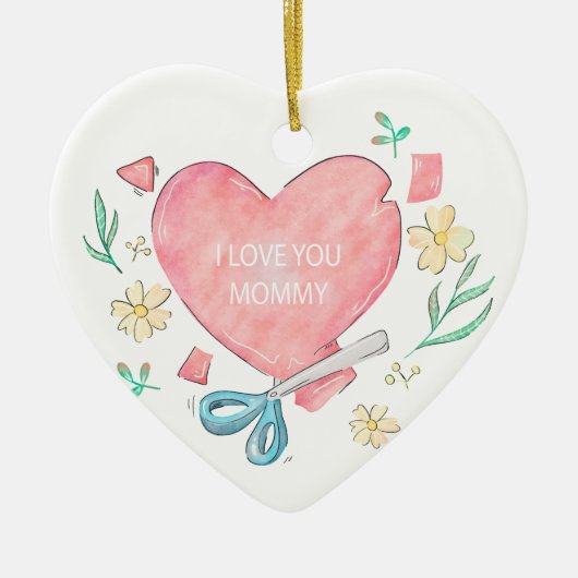 Ik hou van je, mama keramisch ornament (Voorkant)