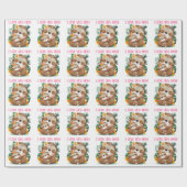 Ik hou van je mama... mama en Baby Sloth Cadeaupapier (Vlak)