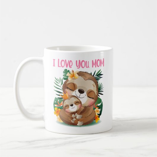 Ik hou van je mama... mama en Baby Sloth Koffiemok (Links)