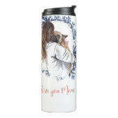 "Ik hou van je mama!" Moeder en hond Thermosbeker (Gedraaid links)