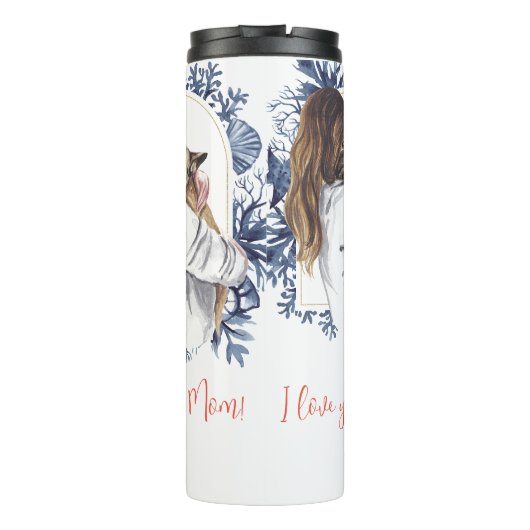 "Ik hou van je mama!" Moeder en hond Thermosbeker (Achterkant)