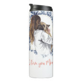 "Ik hou van je mama!" Moeder en hond Thermosbeker (Geroteerd rechts)