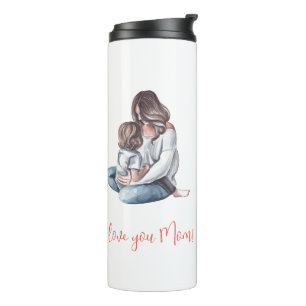 "Ik hou van je mama!" Moeder en kind Thermosbeker