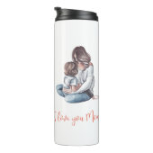 "Ik hou van je mama!" Moeder en kind Thermosbeker (Geroteerd rechts)