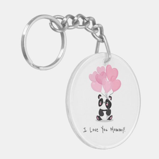 Ik hou van je, mama Moederdag | Button Sleutelhang Sleutelhanger (Voorkant Links)