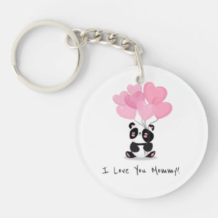 Ik hou van je, mama Moederdag Button Sleutelhang Sleutelhanger