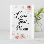 Ik hou van je, mama, moederdag cadeaubon kaart (Staand voorkant)