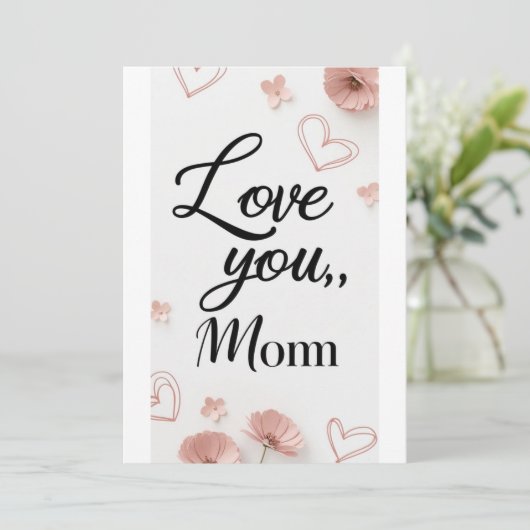 Ik hou van je, mama, moederdag cadeaubon kaart (Staand voorkant)