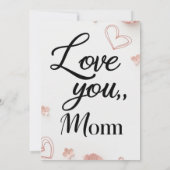 Ik hou van je, mama, moederdag cadeaubon kaart (Achterkant)