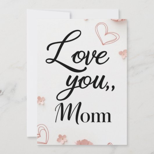 Ik hou van je, mama, moederdag cadeaubon kaart (Achterkant)