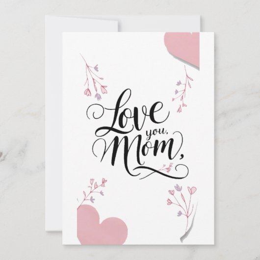 Ik hou van je, mama, moederdag cadeaubon kaart (Voorkant)