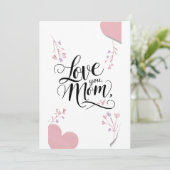 Ik hou van je, mama, moederdag cadeaubon kaart (Staand voorkant)