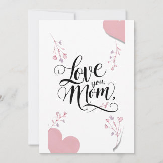 Ik hou van je, mama, moederdag cadeaubon kaart