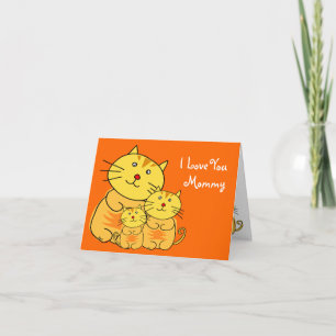 Ik hou van je, mama Moederdag Cat Kaart